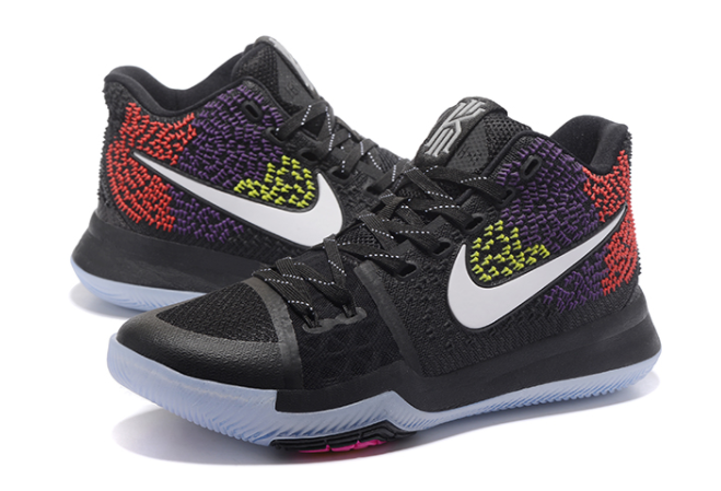 Colorful Nike Kyrie 3 Black Red Purple Yellow